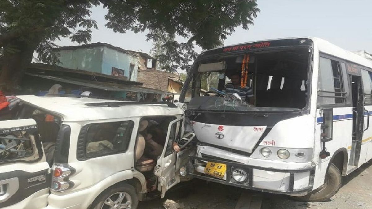 madhubani News, Car And Bus Accident, Big News, Matrix Students, Scorpio Car, Bus And Scorpio Drivers, Big Accident